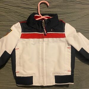 Tommy Hilfiger Kids White and Red Baby Bomber